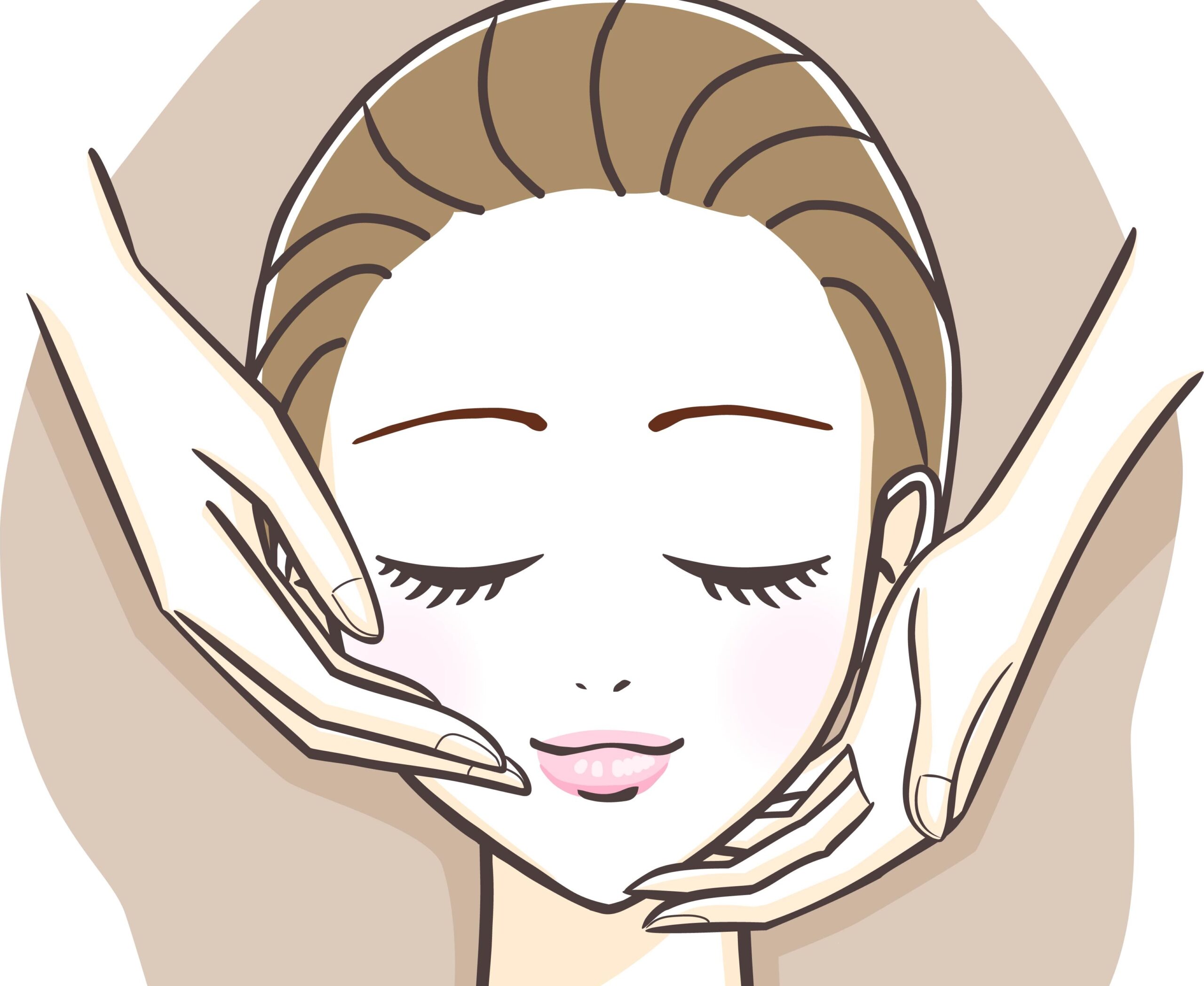 マッサージを受ける女性のイラスト